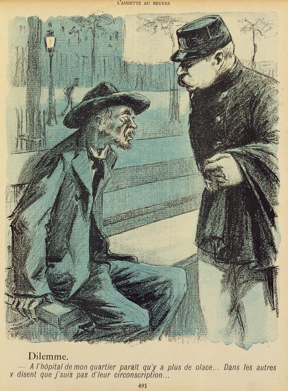 &39;Dilema&39;, caricatura de &39;L&39;Assiette au Beurre&39;, 2 de novembro de 1901 de Fernand Louis Gottlob