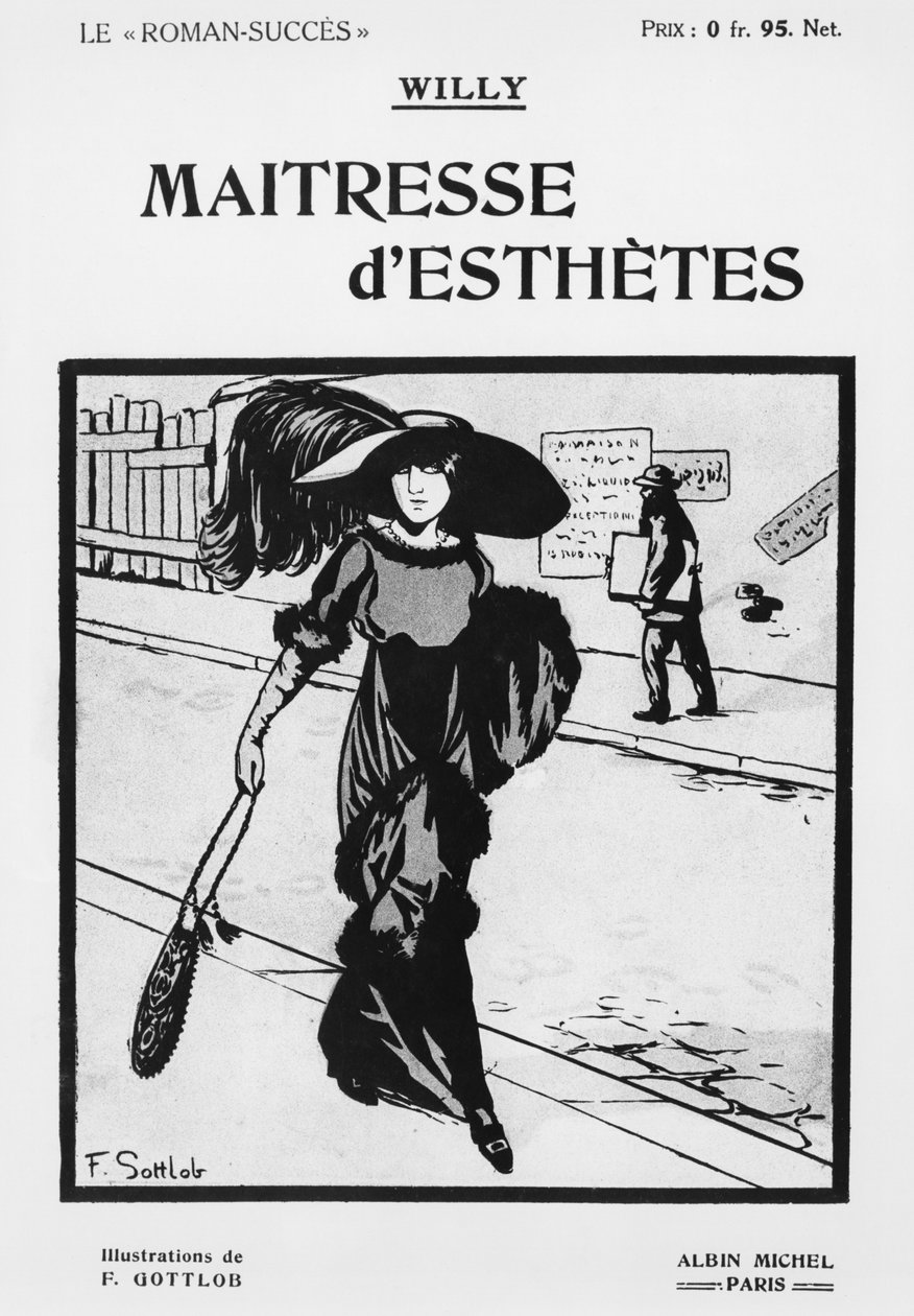 Ilustração de capa da &39;Mistress of Esthetes&39; por Willy (1859-1931) publ. Albin Michel de Fernand Louis Gottlob