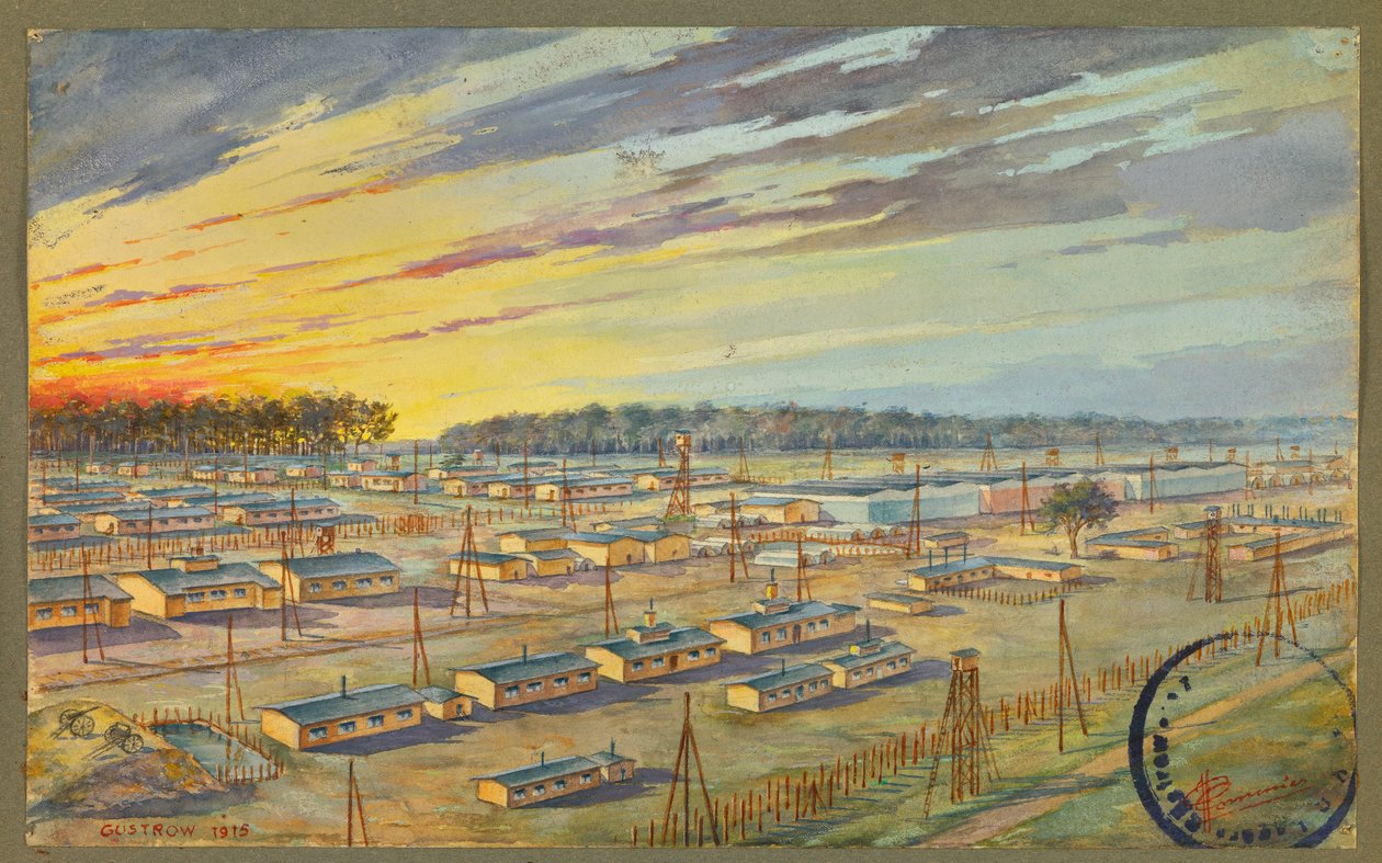 Vista geral do campo de prisioneiros de Gustrow de Fernand Barbier