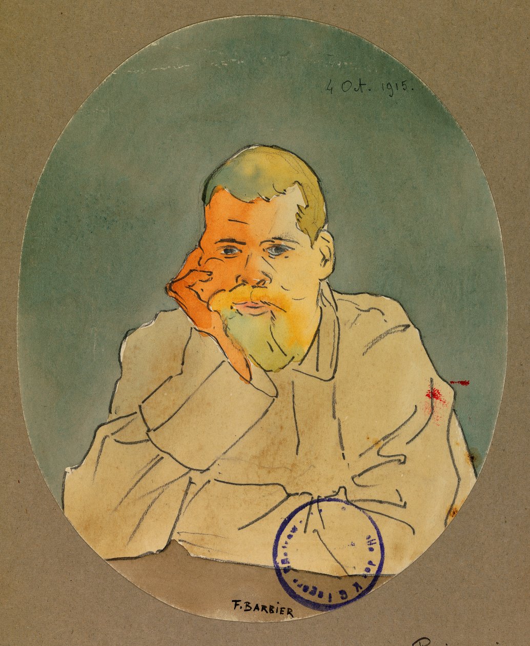 Retrato de um prisioneiro russo, Gustrow de Fernand Barbier