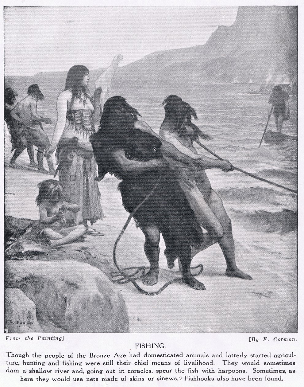 Pesca, ilustração da "História das Nações de Hutchinson", c.1910 de Fernand Cormon