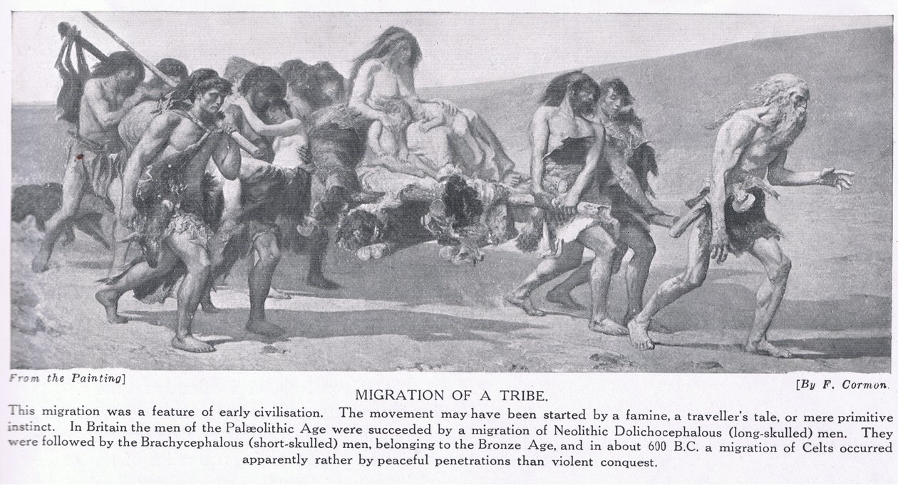 Migração de uma Tribo, ilustração da "História das Nações de Hutchinson", c.1910 de Fernand Cormon