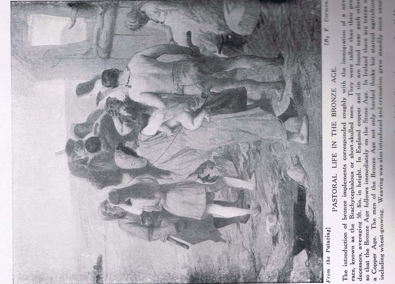 Vida pastoral na Idade do Bronze, ilustração da &39;História das Nações de Hutchinson&39;, c.1910 de Fernand Cormon