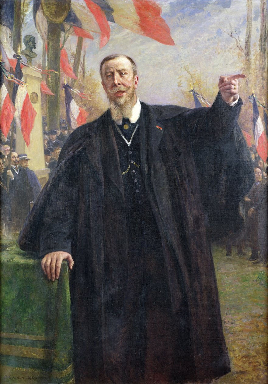 Paul Deroulede (1846-1914) Fazendo um discurso em Bougival, janeiro de 1913 (óleo sobre tela) de Fernand Cormon