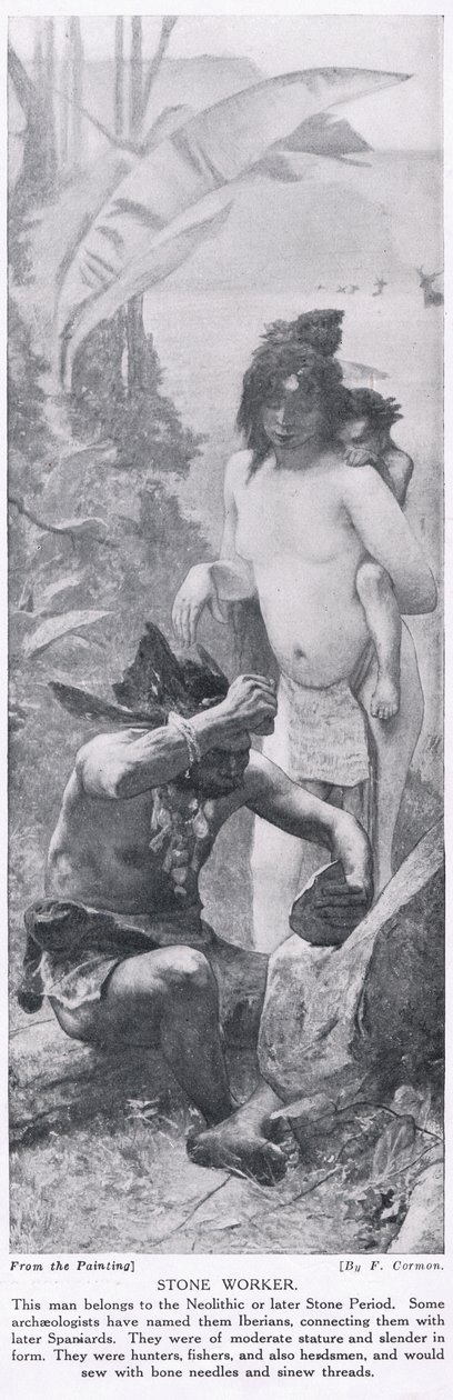 Trabalhador de pedra, ilustração de &39;História das Nações Hutchinson&39;, c.1910 de Fernand Cormon