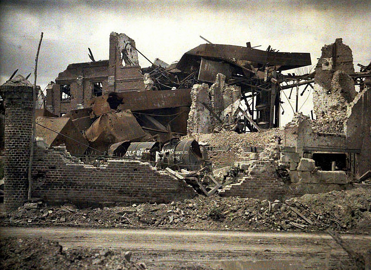 Ruínas, Aisne, França, 1917 (autocrômico) de Fernand Cuville