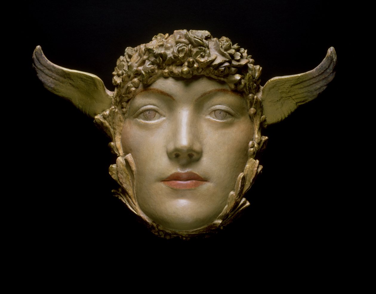Uma máscara, c.1897 (gesso) de Fernand Khnopff