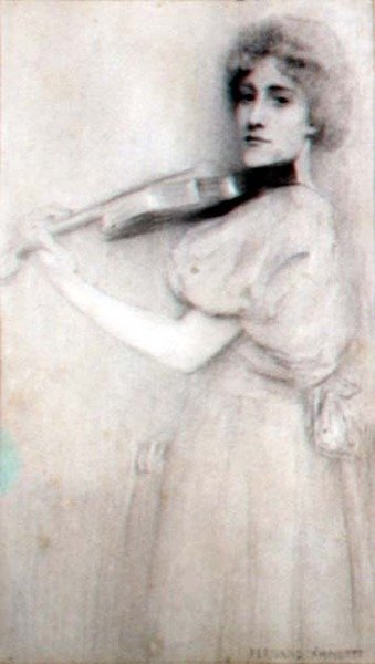 Um violinista de Fernand Khnopff