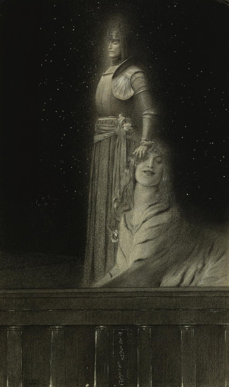 Avec Verhaeren: Un Ange With Verhaeren: An Angel, 1889. de Fernand Khnopff