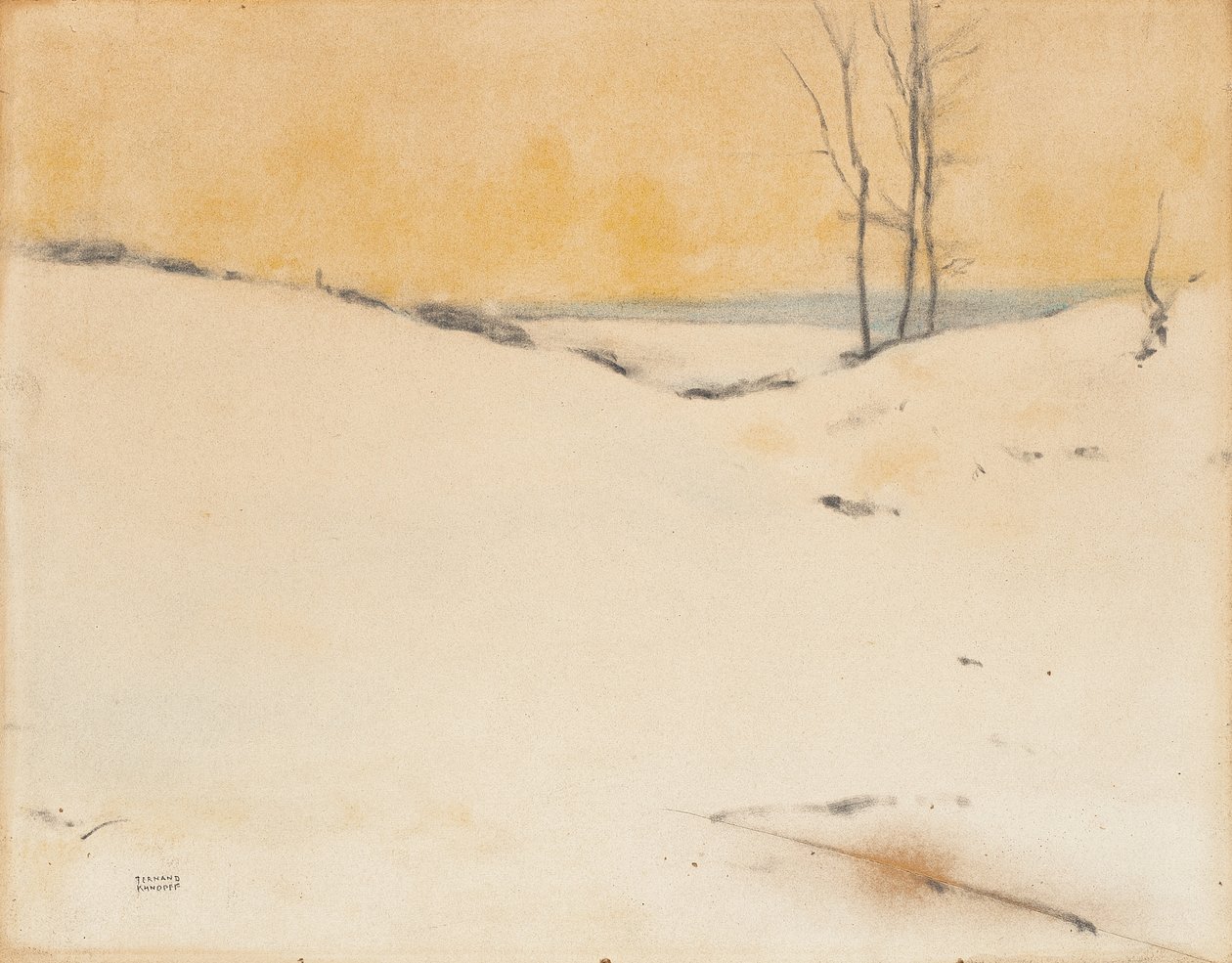 Na neve, C. 1916 de Fernand Khnopff