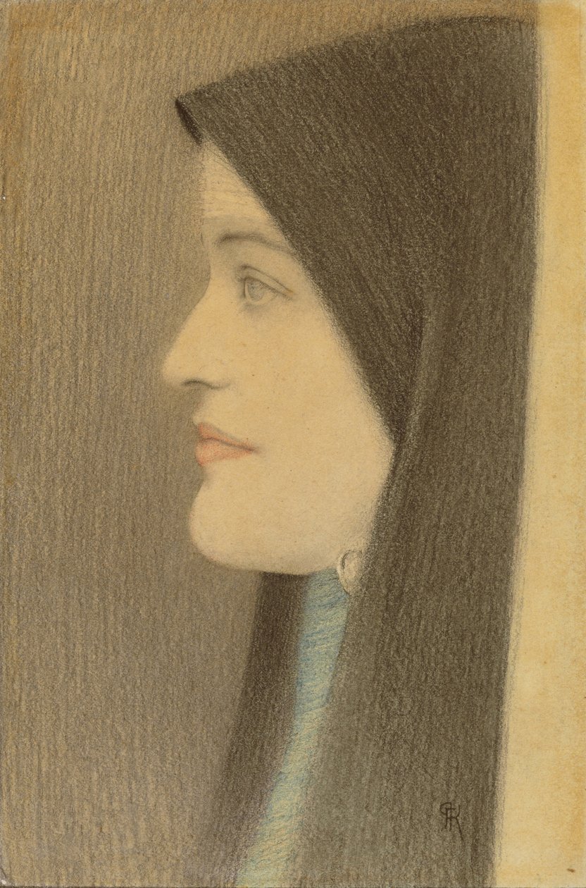 Estudo da Mulher, c.1910 de Fernand Khnopff