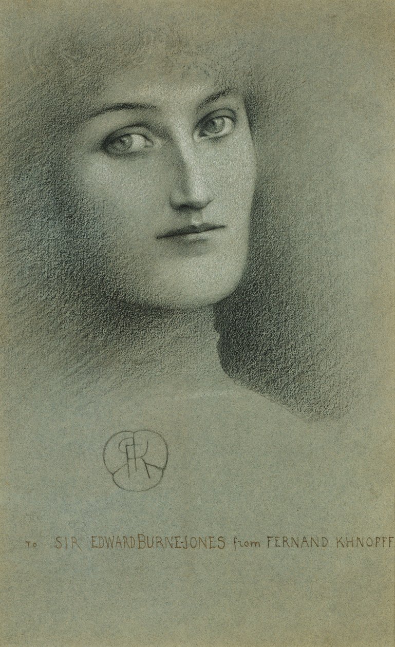 Cabeça feminina; Cabeça de mulher, 1896 de Fernand Khnopff