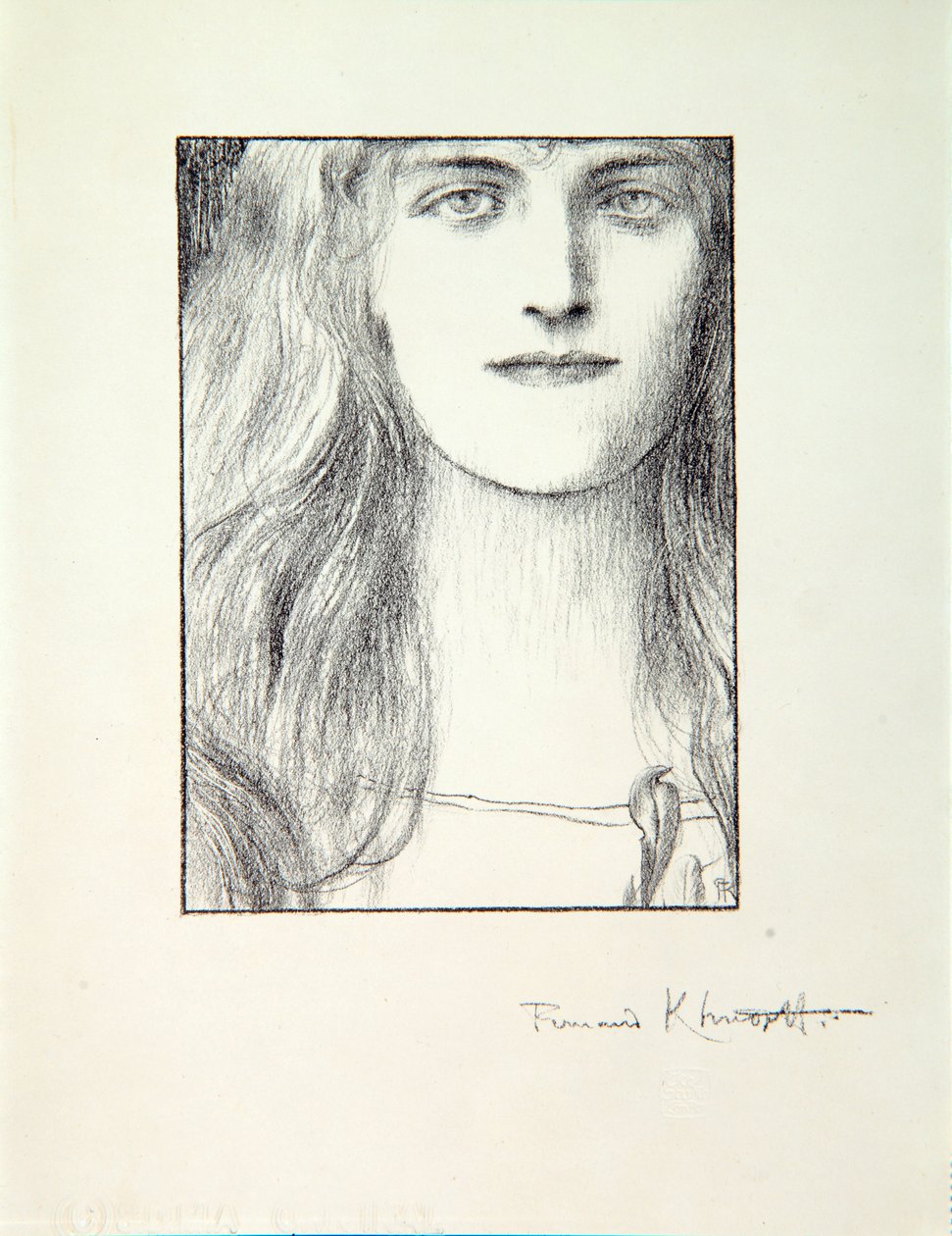 Cabeça de uma mulher, 1897 de Fernand Khnopff