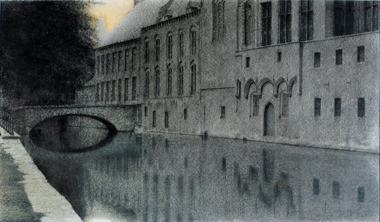 Lembrança da Flandres. Um canal, 1904. de Fernand Khnopff
