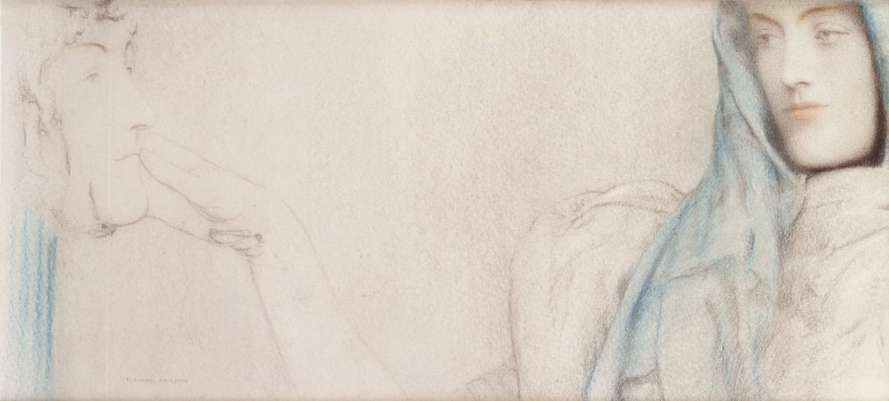 Estude para o segredo, c.1902 de Fernand Khnopff