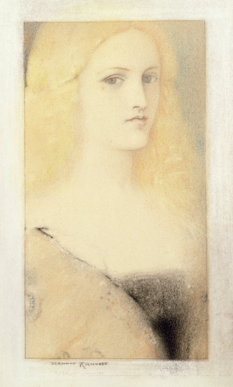 Memória veneziana (pastel e lápis sobre tela) de Fernand Khnopff