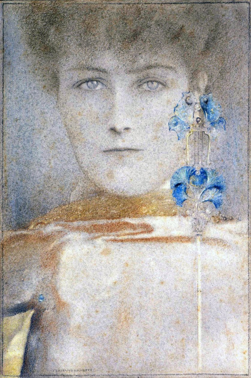 Máscara branca, por Fernand Khnopff (1858-1921) de Fernand Khnopff