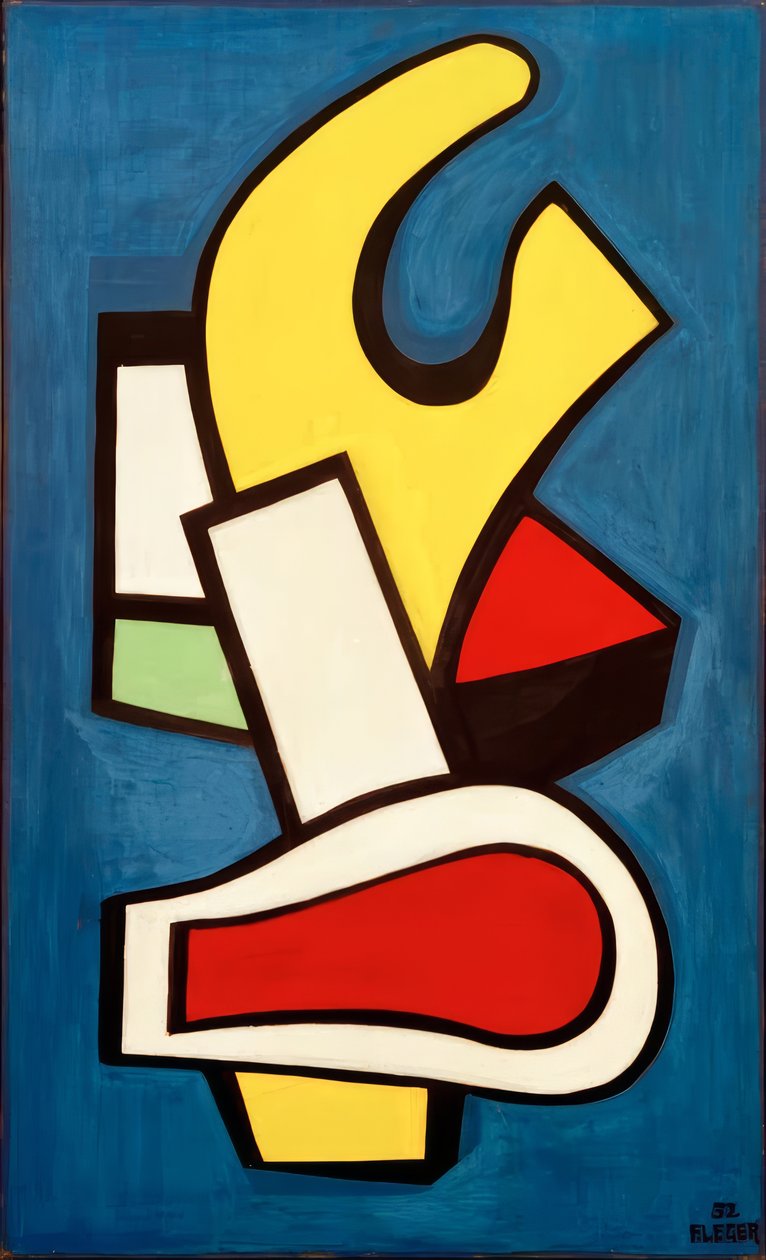 Composição arquitetónica sobre fundo azul de Fernand Leger