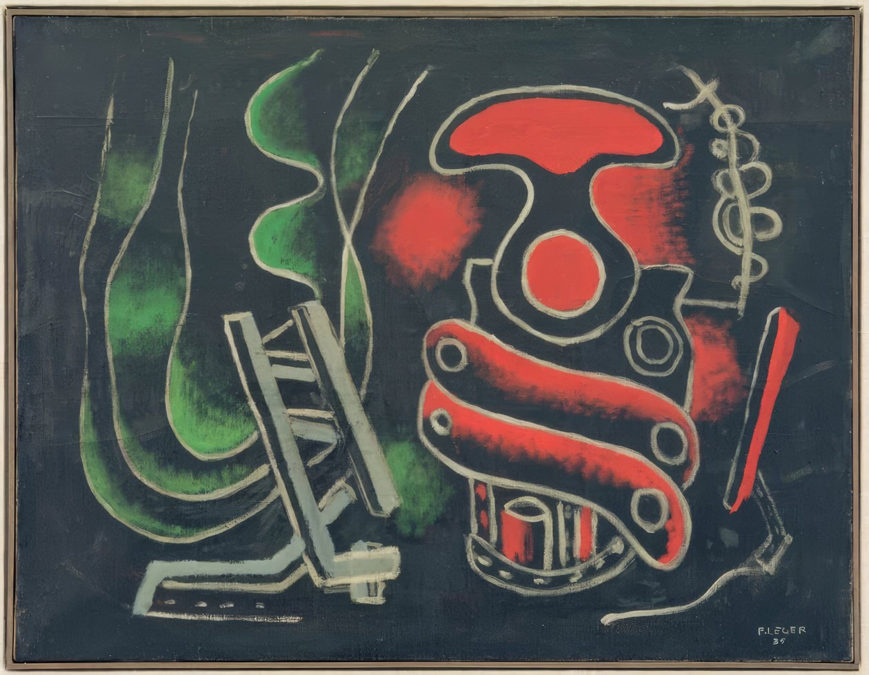 Composição com o Tire-Bouchon de Fernand Leger