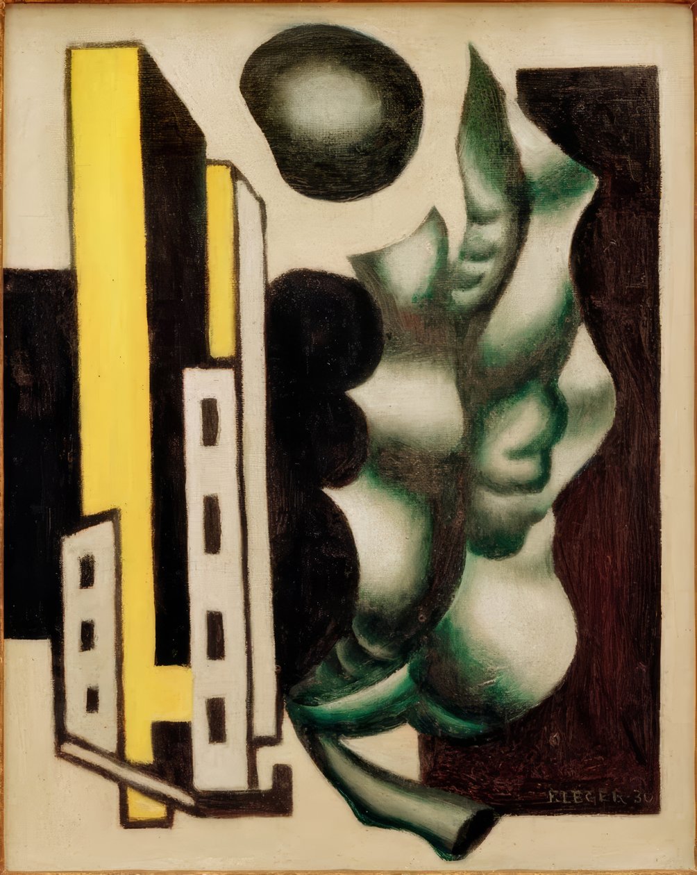Composição com folha verde de Fernand Leger