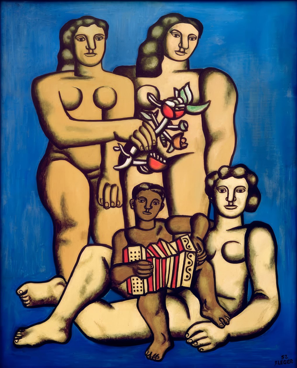 Composição com três irmãs de Fernand Leger