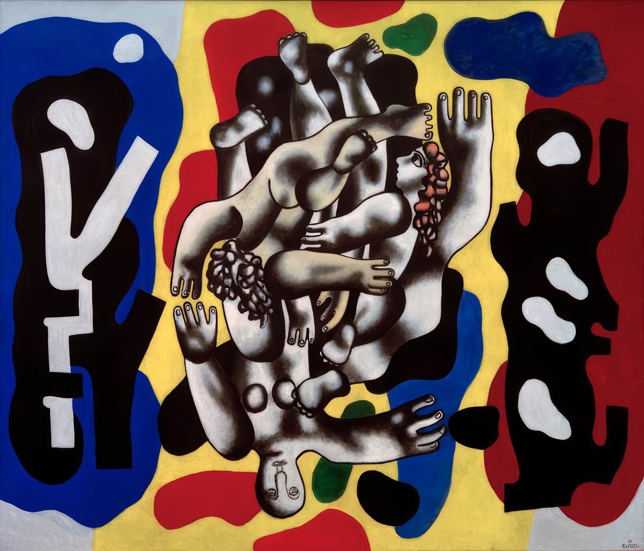 Mergulhador sobre fundo amarelo de Fernand Leger