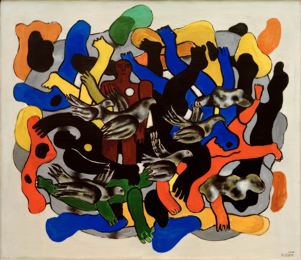 Mergulhador com aves de Fernand Leger