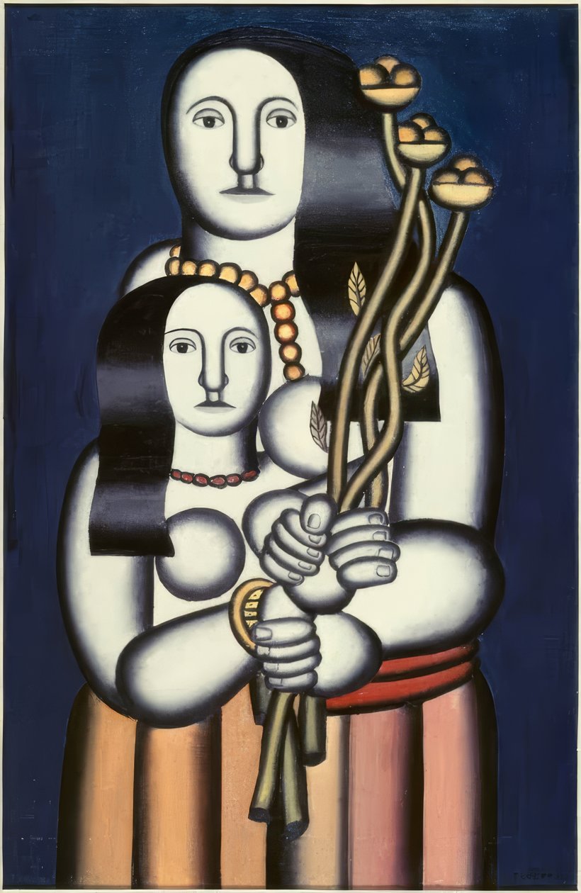 Duas mulheres sobre fundo azul de Fernand Leger