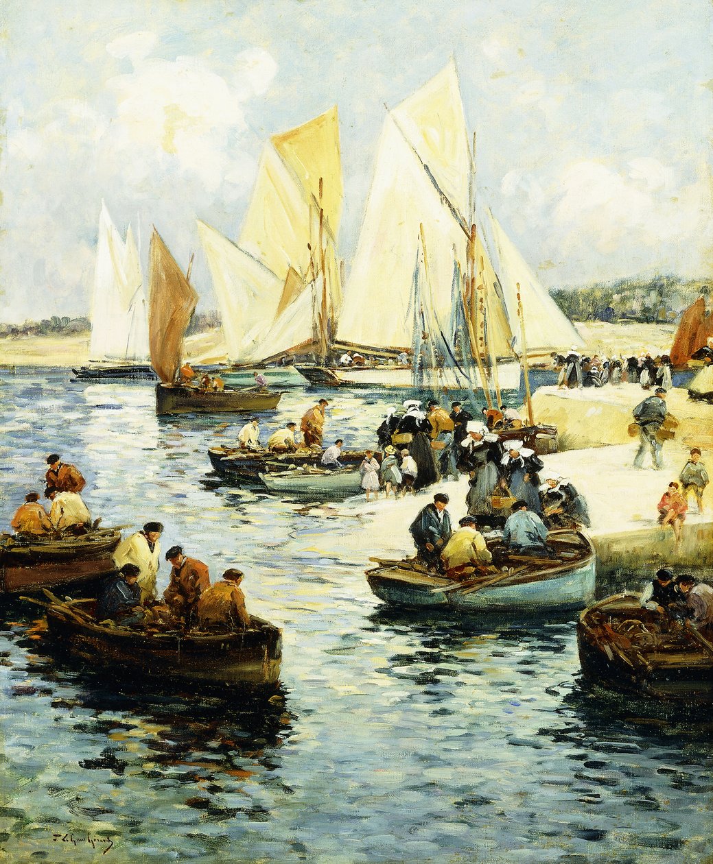 Retorno dos pescadores a Concarneau, de Fernand Legout Gerard