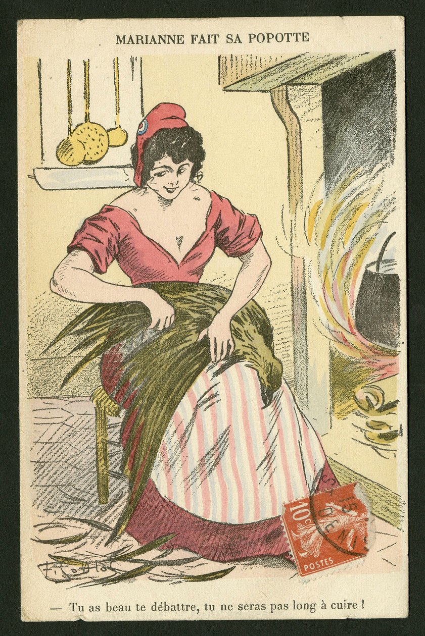 Cartão postal, de cores satíricas de Fernand Louis Gottlob
