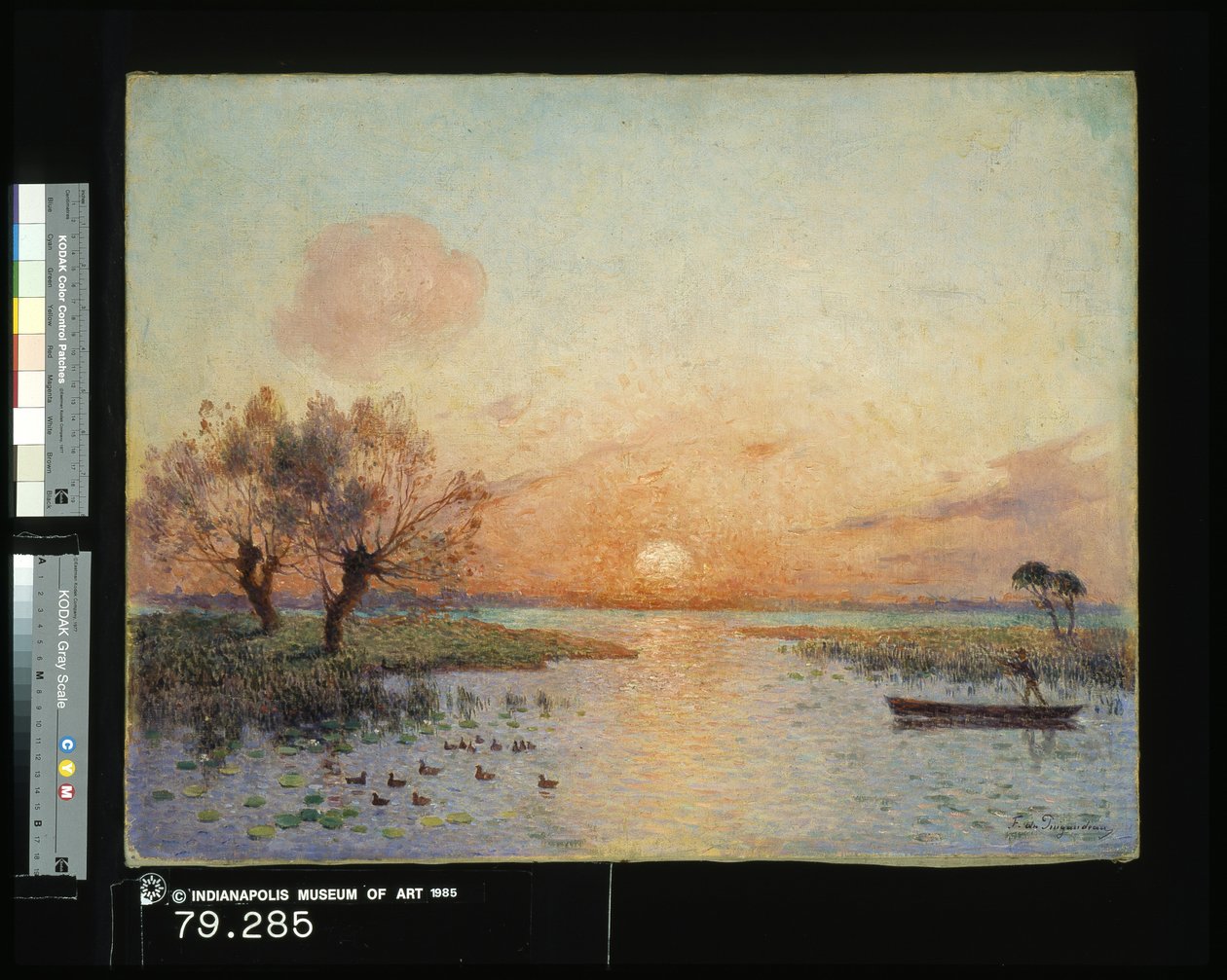 O Lago ao pôr-do-sol (La Mare Au Coucher Du Soleil) (óleo sobre tela) de Fernand Loyen du Puigaudeau