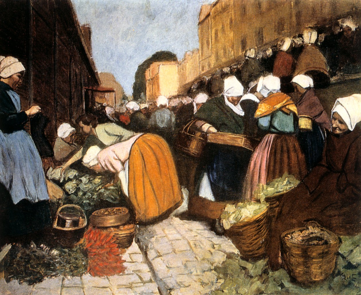Mercado em Brest, 1899 de Fernand Piet