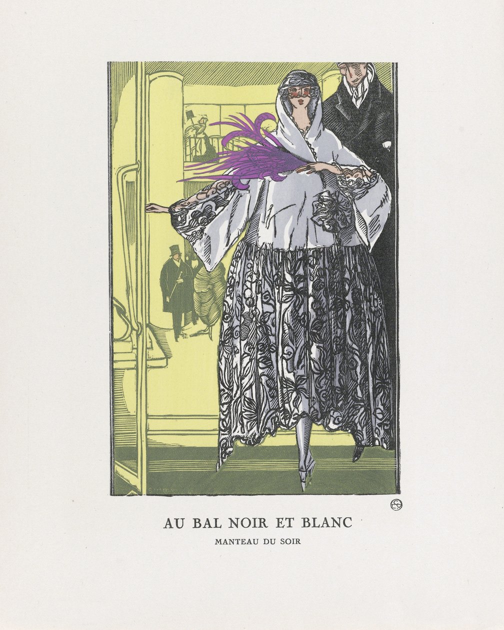 No baile preto e branco, pub. 1921 (estêncil) de Fernand Siméon
