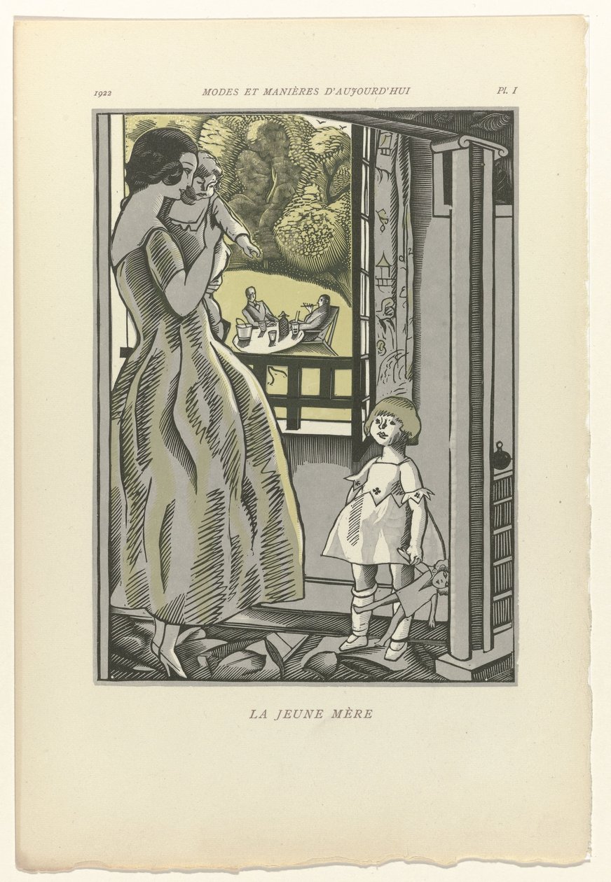 Modas e costumes de hoje, 1922, Pl. 1: A jovem mãe de Fernand Siméon