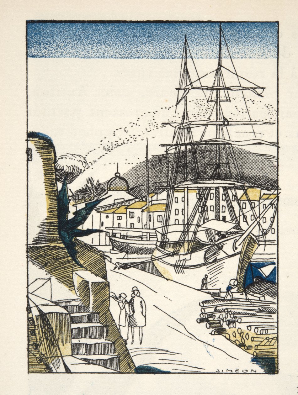 St Tropez de Bon Ton Gazette, pub. 1920 (estêncil) de Fernand Siméon