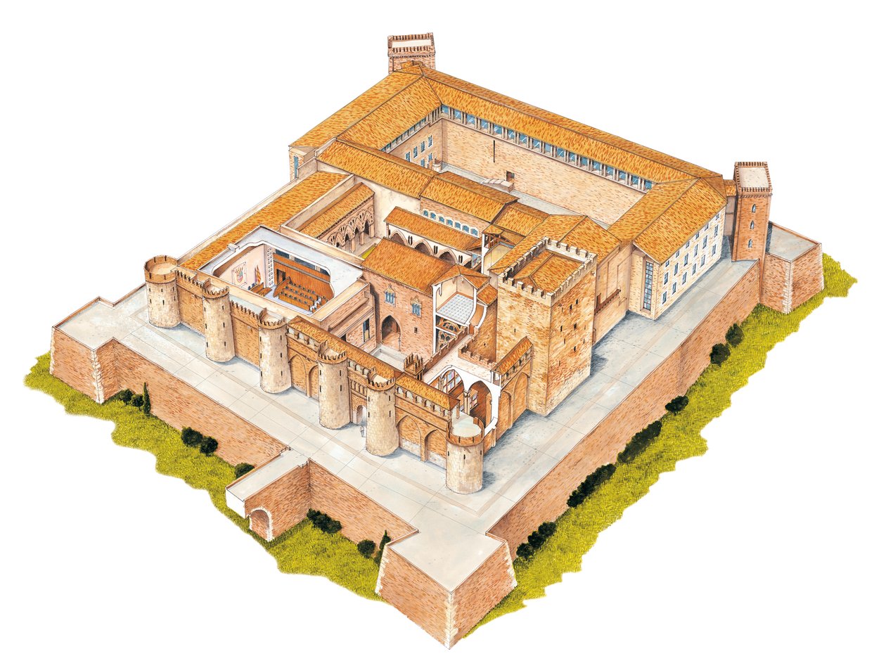 Aljaferia. Saragoça, Espanha. Palácio islâmico de Fernando Aznar Cenamor