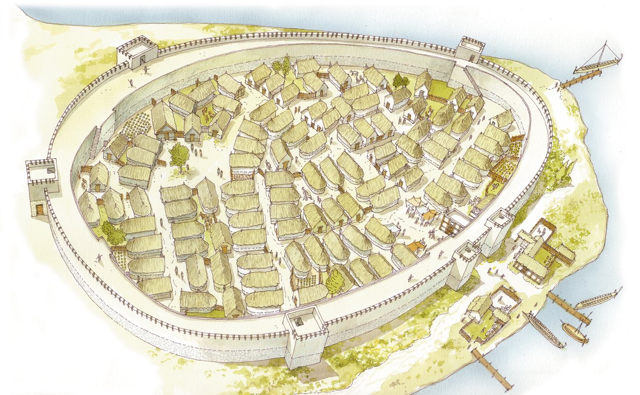 Grécia. Polis (cidade) século VIII. Reconstrução de Fernando Aznar Cenamor