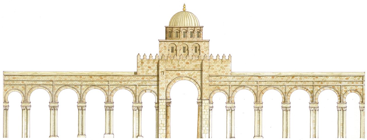 Mesquita de Uqba. Kairouan, Tunísia. Fachada principal de Fernando Aznar Cenamor
