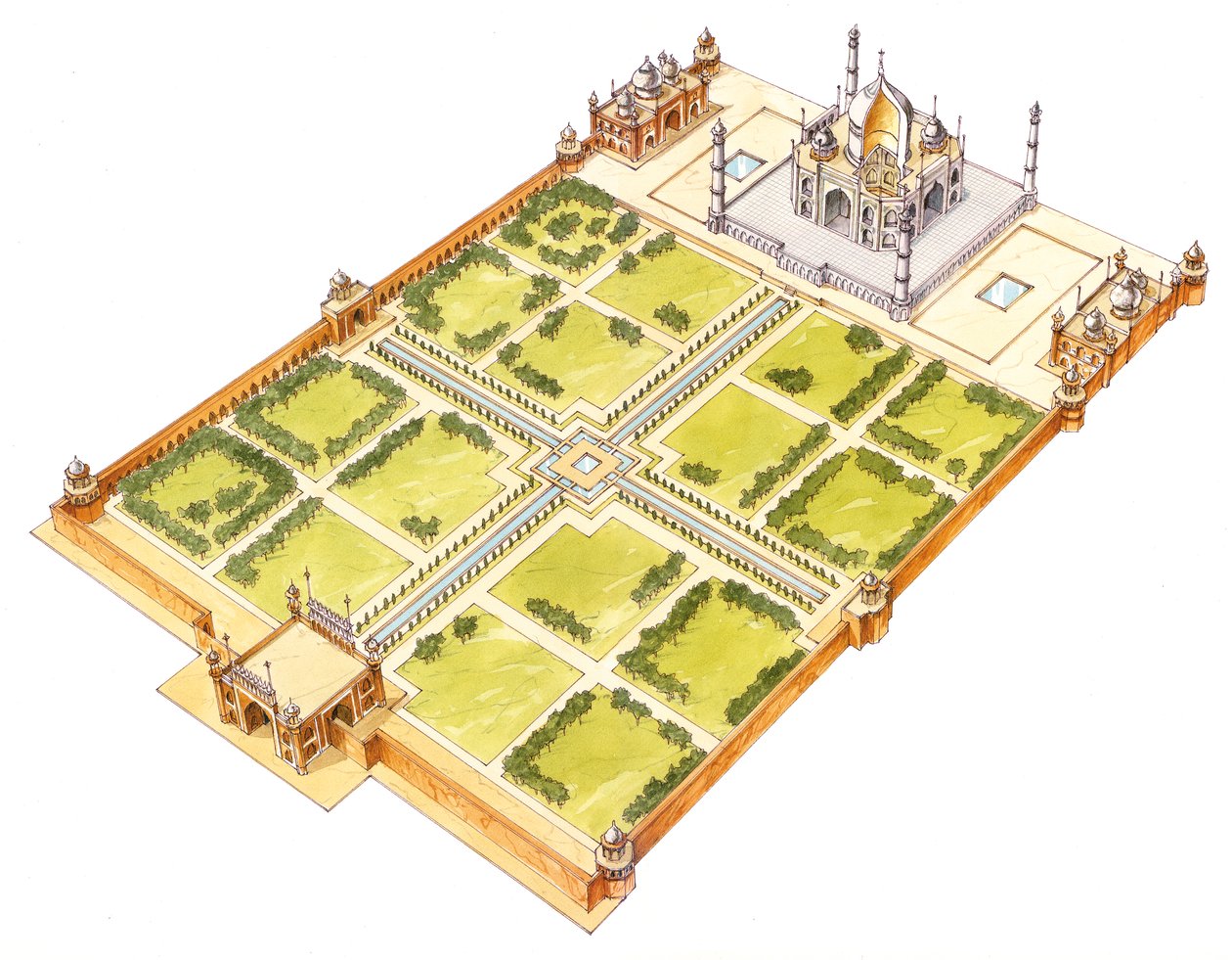 Taj Mahal. Adra, na Índia. Tumba e jardins de Fernando Aznar Cenamor
