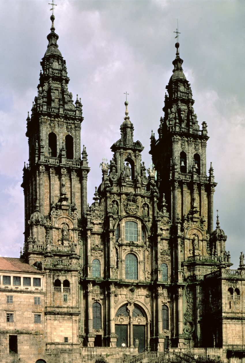 Vista da Frente Oeste (Fachada del Obradoiro) 1738-50 (para detalhes ver 88958) de Fernando de Casas Novoa