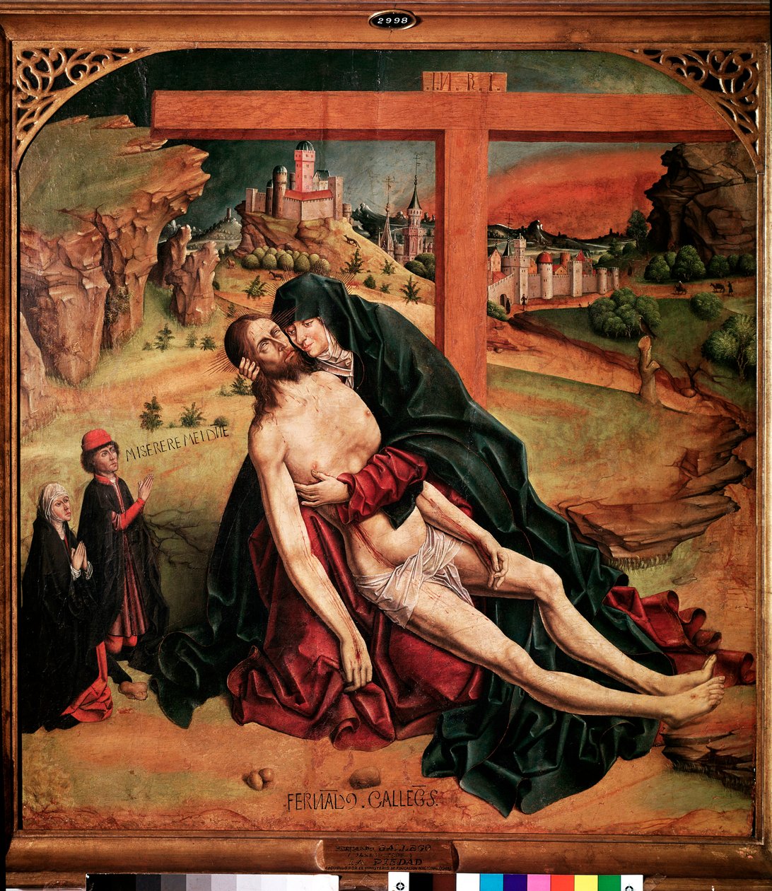 Pieta (método misto em painel de Fernando Gallego