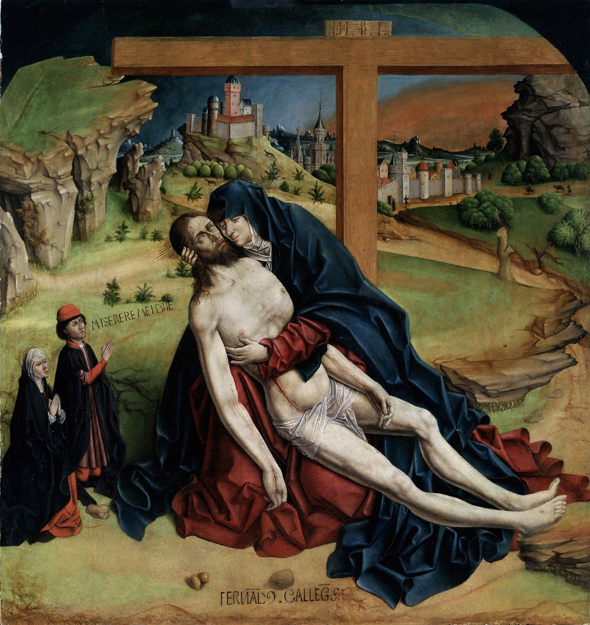 Vierge de pitie - (Pieta) Peinture de Fernando Gallego (verso 1440-1507) 1470 Dim. 1,25x1,09 m Madrid, Museu do Prado de Fernando Gallego