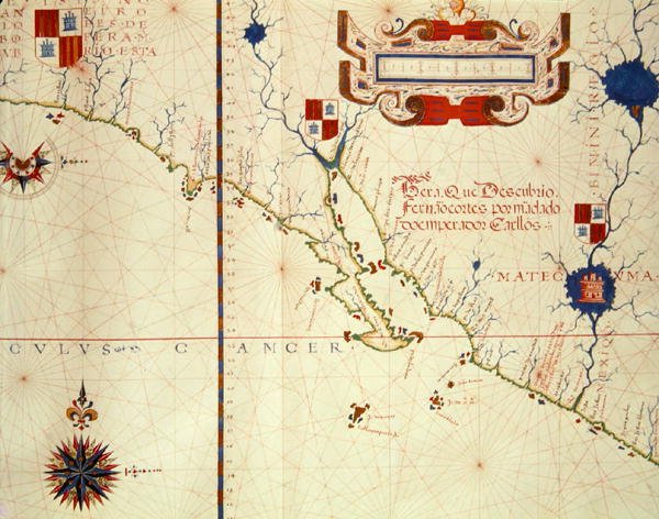 Fol.15 Mapa do México e baixa Califórnia, de um atlas, 1571 de Fernao Vaz Dourado