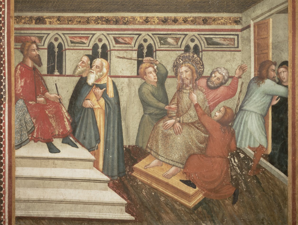 A flagelação de Cristo perante Pôncio Pilatos (fresco) de Ferrer Bassa