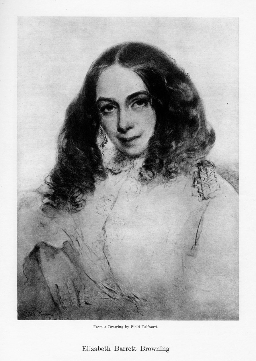 Elizabeth Barrett Browning, poeta inglesa da era vitoriana, meados do século XIX. de Field Talfourd