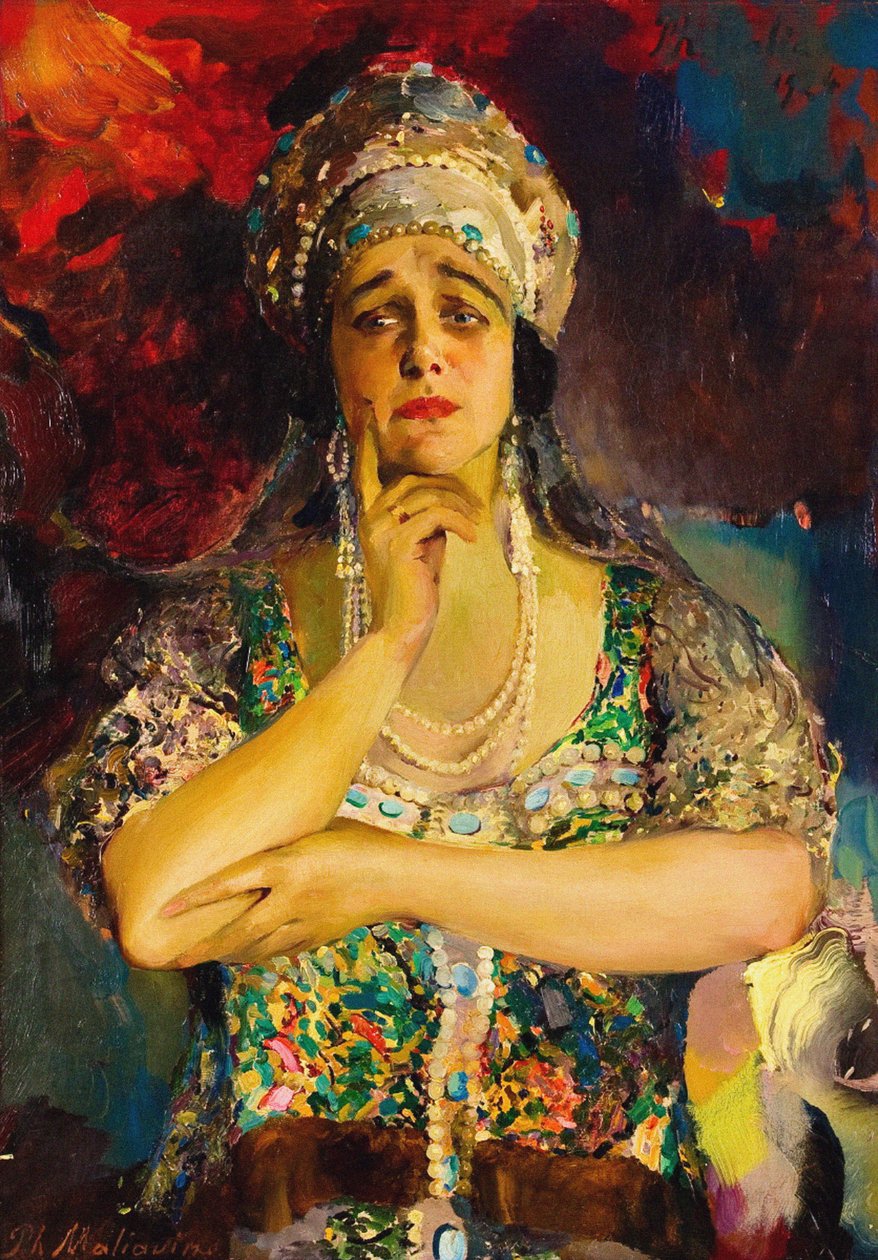 Retrato do cantor Nadezhda Plevitskaya, 1924 de Filipp Andreevic Maljavin