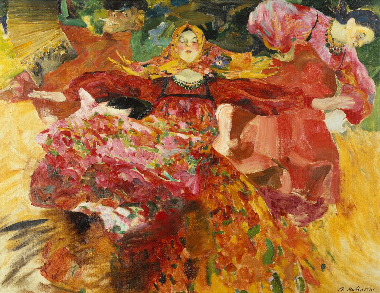 A Dança Russa (óleo sobre tela) de Filipp Andreevich Maliavin