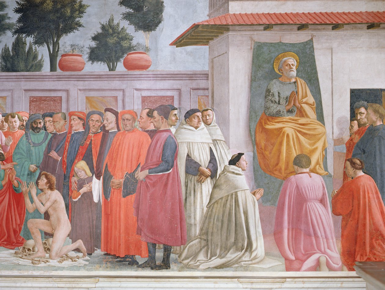 Aumento do Filho de Teófilo e São Pedro Enthroned de Filippino Lippi
