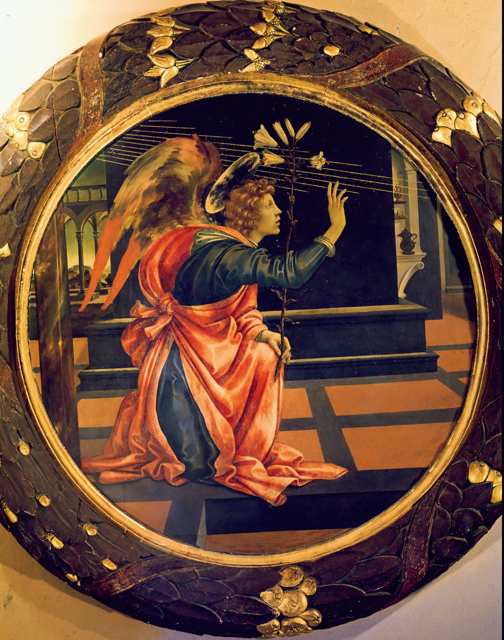O Anjo da Anunciação, c.1483 (tempera no painel) de Filippino Lippi