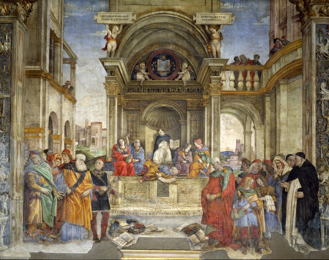 A Disputa de São Tomás, Capela Carafa, Santa Maria sopra Minerva, Roma, 1488-93 de Filippino Lippi